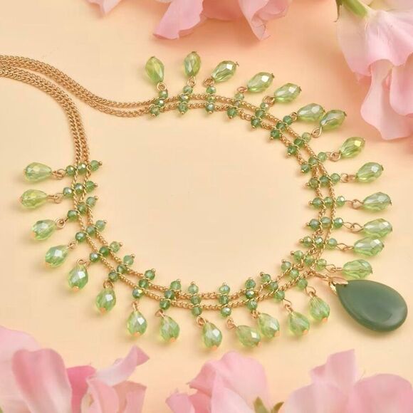 Green Aventurine and Green Glass Beaded Necklace 20-22 Inches 30.00 ctw New - Picture 3 of 6